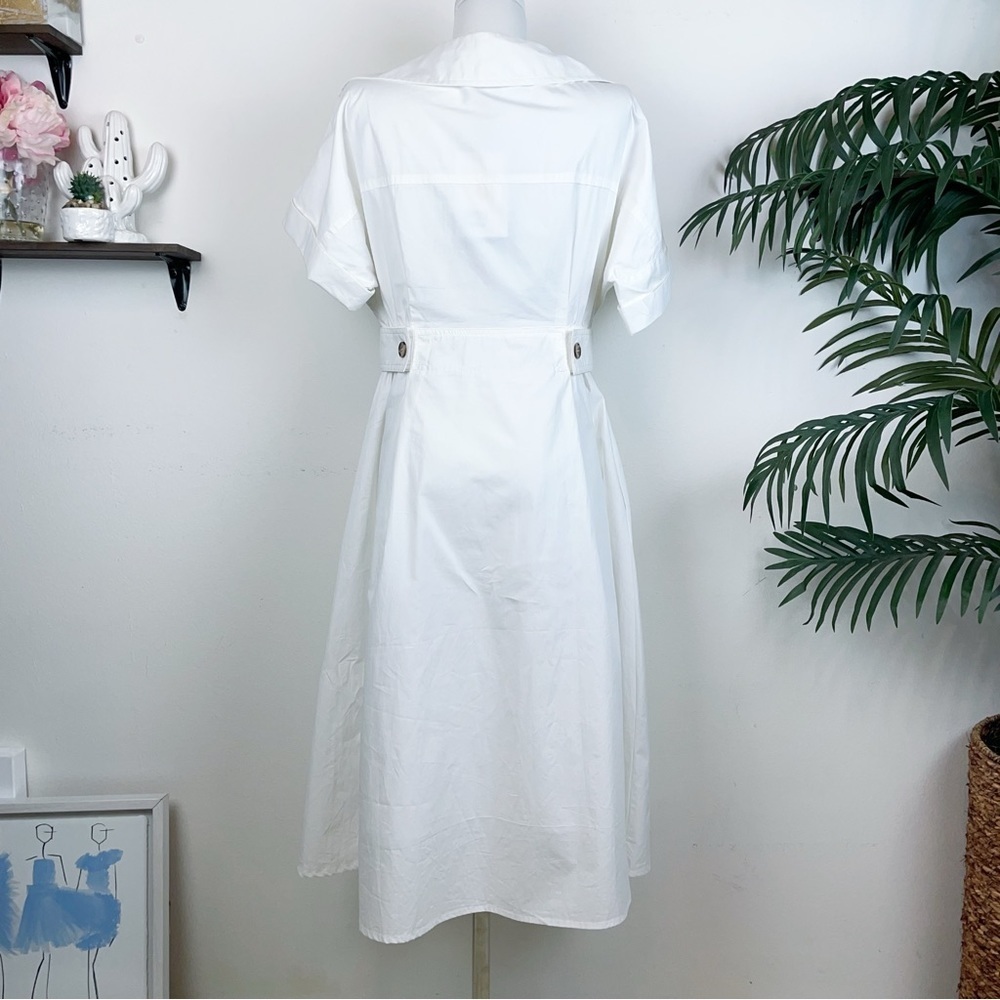 En Saison Lorena Short Sleeve Midi Dress in Off White Small NWT - Picture 8 of 9
